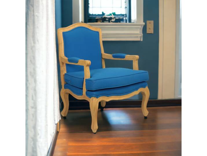 Fauteuil Cabriolet Louis XV - Bleu