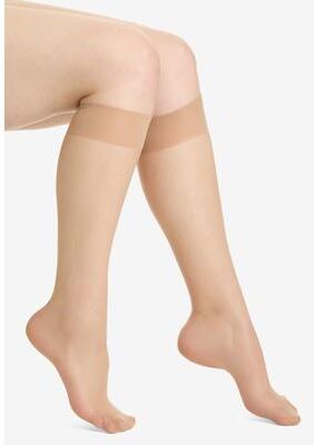 Plus Size Women's 3-Pack Sheer Knee-High Socks by Comfort Choice in Suntan (Size 2X) Tights