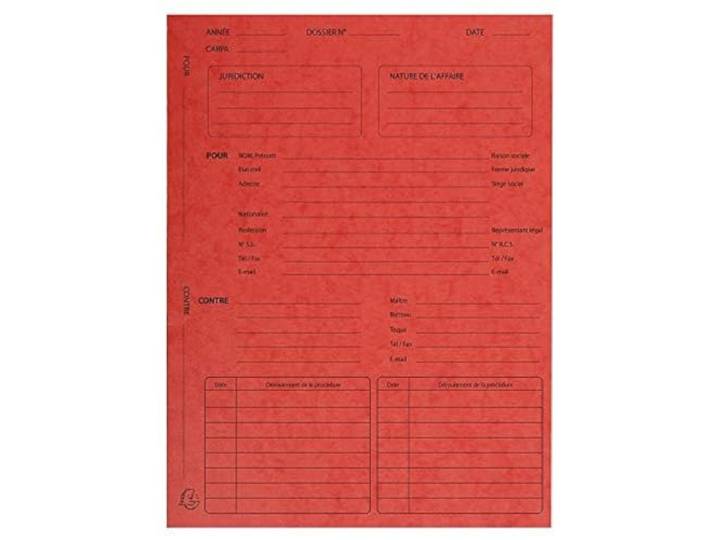 Exacompta - Réf. 445105E - Paquet de 25 dossiers de procédure - en carte lustrée 265g/m2 - dimensions 25 x 32 cm pour documents au format A4 - couleur rouge