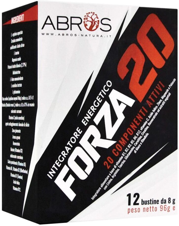 ABROS Srl FORZA20, Integratore Energetico, 12 Bustine