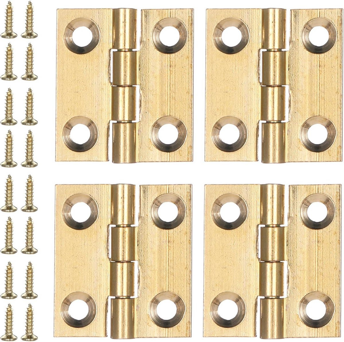 Set van 4 inklapbare mini scharnieren voor sieraden, meubels en houten kisten, 25 x 22 mm