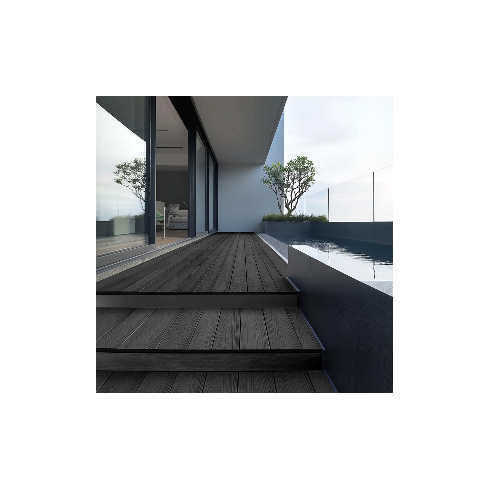 HOME DELUXE WPC Terrassendielen SAMANA PREMIUM Komplettset (inkl. Unterkonstruktion) - Anthrazit 2m²