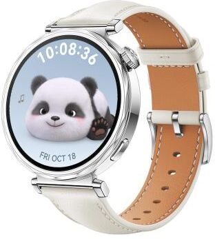 Everyday Crate Huawei Watch GT 5 41mm Genuine Leather Watch Band For Women With Silver Buckle creamy White