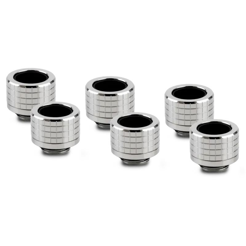 Thermal Grizzly DeltaMate Kompressions-Fitting, Messing - Gloss Nickel, HT14, 6er-Pack