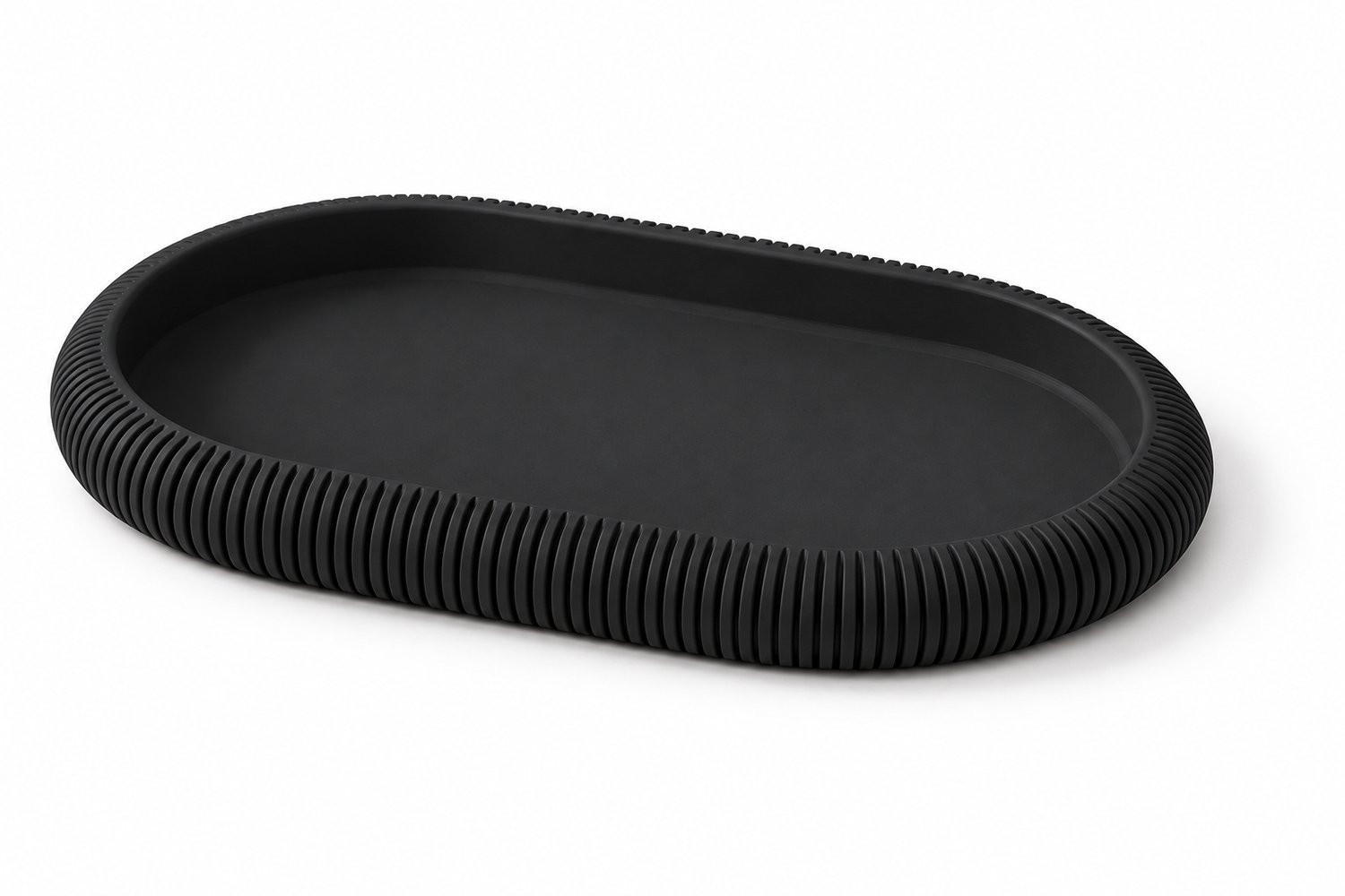 Geribbelde ovale schaal – 3D-geprinte decoratieve tray