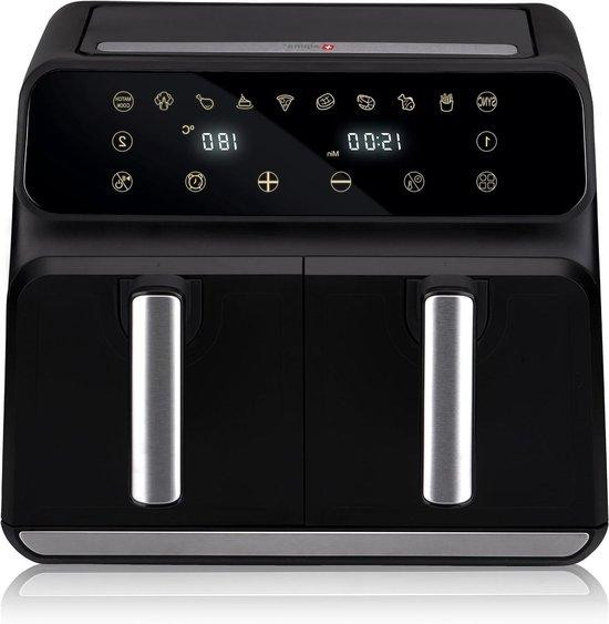 Alpina Farben Dubbele Heteluchtfriteuse Airfryer Duo Zwart 8 Liter