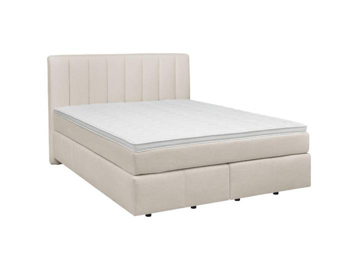 Voleo Boxspringbett, Creme, Kunststoff, H3 + H4, 7-Zonen, Höhe ca. 19 cm, 180x200 cm, Stoffauswahl, in verschiedenen Größen erhältlich, Matratzenauswahl, Kopfteilauswahl, Härtegradauswahl, Schlafzimmer, Betten, Doppelbetten