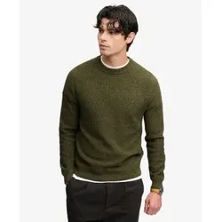 Superdry für Herren. M6110777A Grüner Strickpullover mit Textur (XXL), Lässig, Baumwolle
