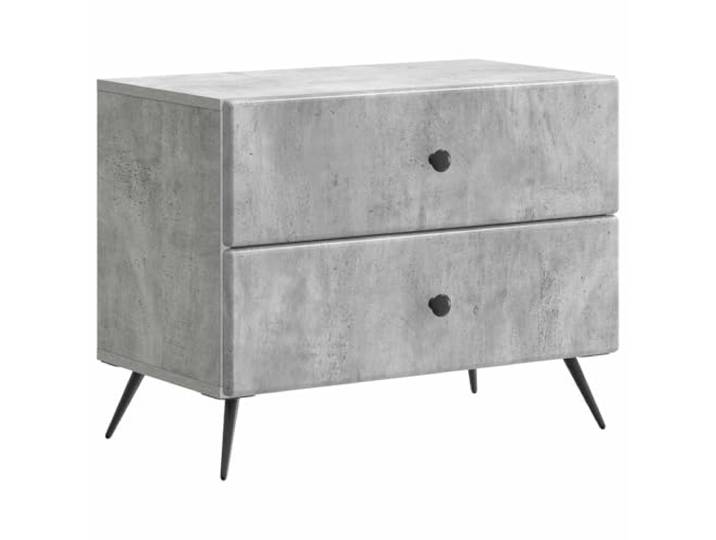 KDVXBCQJH Nachttisch Betongrau 62x34,5x47,5 cm Holzwerkstoff Kompakter Beistelltisch fürs Schlafzimmer und Wohnzimmer mit praktischem Stauraum, pflegeleicht und stabil konstruiert.