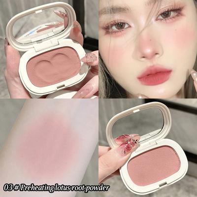 Youfap Market Long lasting Matte Blush Cream, Silky Texture With High Color Rendering, Natural Low Saturation Blush 03