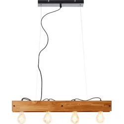 Brilliant  Calandra  Pendelleuchte  4flg  schwarz/holzfarben