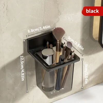USA Free Shipping Shop Premium Wall Mounted Bathroom Organizer & Toothbrush Storage Rack Space Saving Toothpaste & Comb Holder black