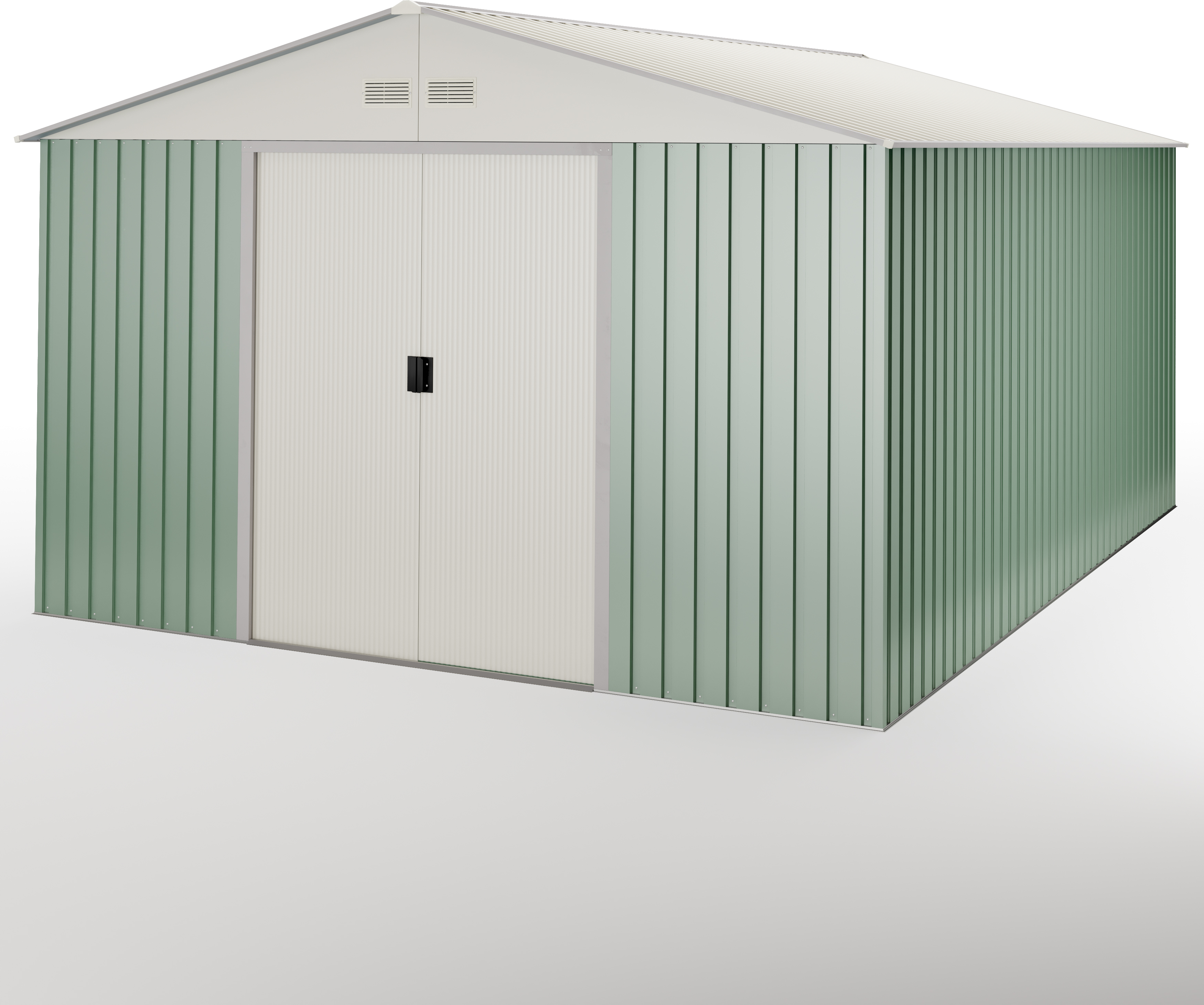 Metallisches Gartenhaus 15,5 m² Anjala - Doppeltür-Schiebetür - Belüftungsgitter - Außenhäuschen - Lager- und Aufbewahrungsschuppen