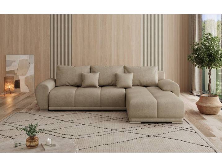 Luxusbetten24 Schlafsofa Designer Sofa Leni L in Stoff, mit Stauraum und Schlaffunktion