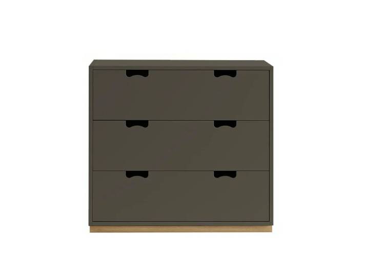 Asplund Commode Snö A3 taupe, support en chêne