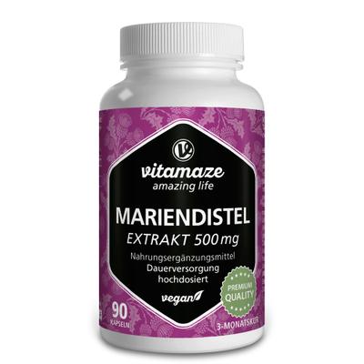 Mariendistel 500 mg Extrakt hochdosiert vegan Kps. 90 St Kapseln