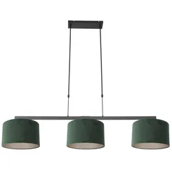 Steinhauer Pendelleuchte STANG, E27, 3-flammig, dunkelgrün STE-3463ZW