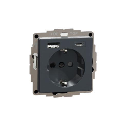 Merten Schuko Steckdose mit USB Ladegerät MEG2367-0414)