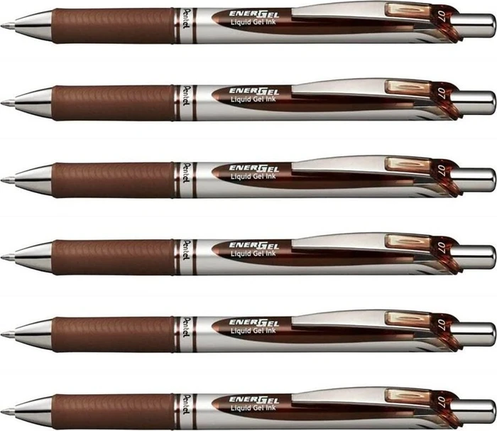 Pentel EnerGel BL77 Gelschreiber braun/silber 0,35 mm, Schreibfarbe: braun, 1 St.