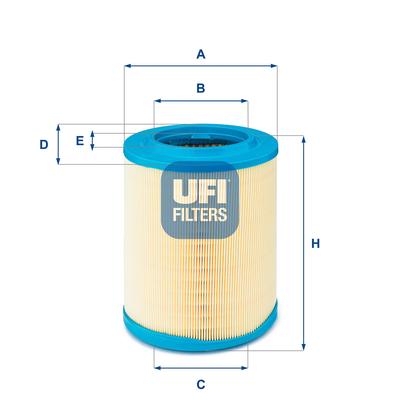 UFI Luftfilter 2760600 Filtereinsatz 246mm für Fiat