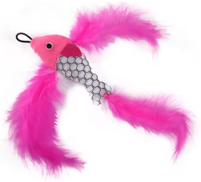 Inspire Curations Flying Fish Plush Cat Wand Replacement Toy pink