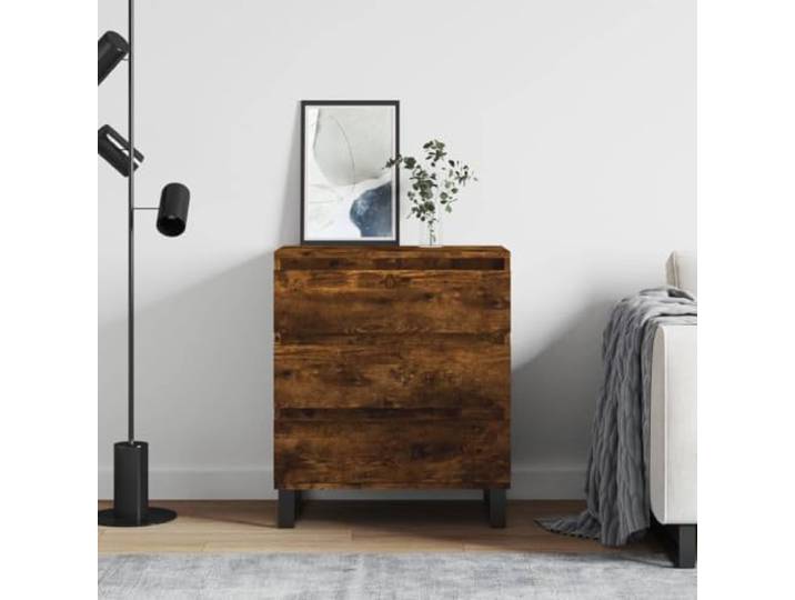 HEFZGDB Sideboard Räuchereiche aus Holzwerkstoff mit Eisenbeinen und viel Stauraum für das Wohnzimmer, modernes Sideboard mit zeitlosem Design zur Aufbewahrung und Dekoration,