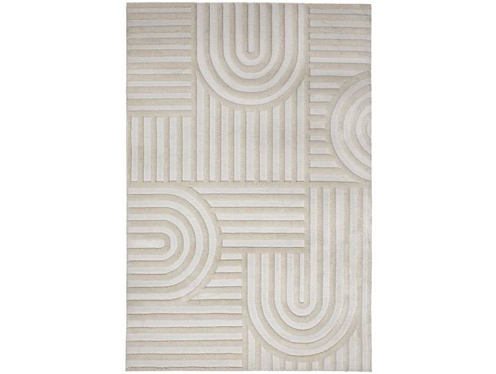 Teppich Eliara Creme Streifen Polyester 160 x 230 cm - Teppich