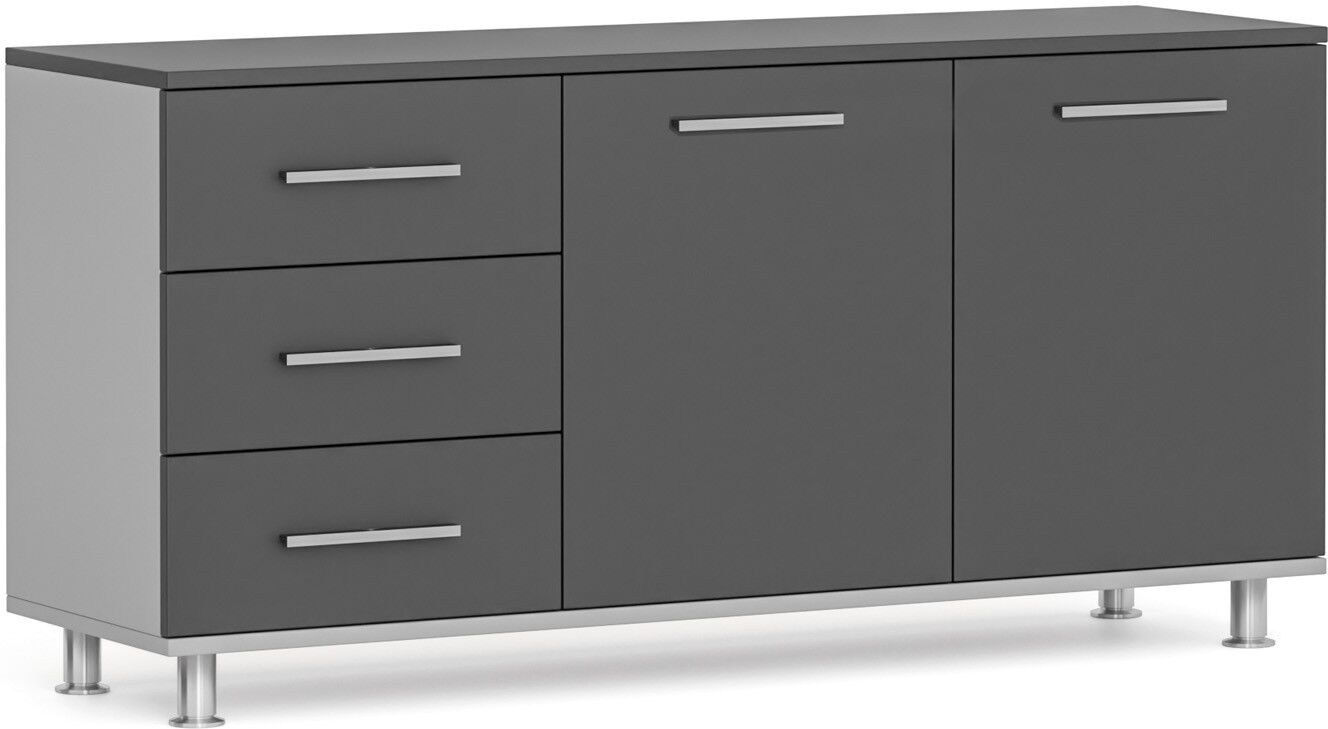 B2B Partner Schrank zum Tisch PRIMO, links, grau / Graphit