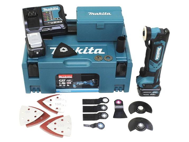 Outil multifonctions 10\,8V (2x 4\,0 Ah) + accessoires en coffret Makpac - MAKITA TM30DSMJX5