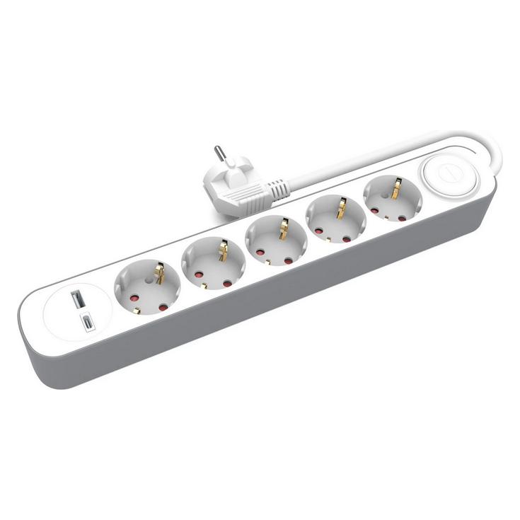 Plastrol Verlängerungskabel-Steckdosen mit Schalter (7x, CEE 7/3, 3 m) (W-30010)