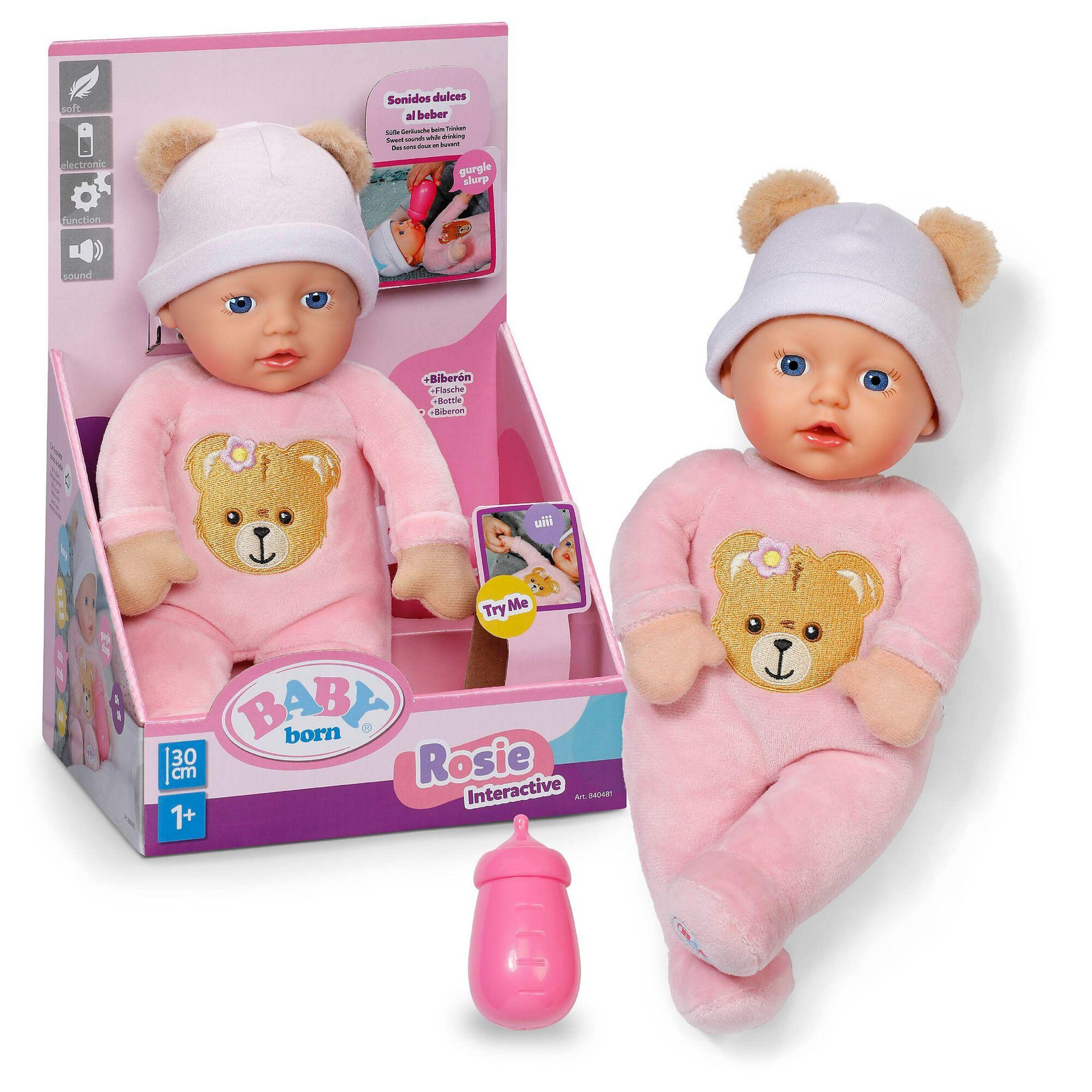 BABY born Interactive Rosie Pop met geluidseffecten, 30 cm