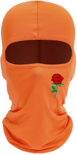 Inspire Picks Rose Print Balaclava Ski Mask Windproof Sun Resistant Face Cover For Cycling And Travel orange one Size