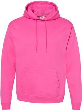 Hanes P170 EcoSmart Hooded Sweatshirt in Wow Pink size 4XL   Cotton Polyester