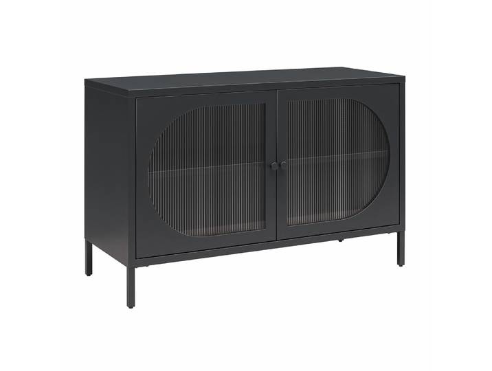 Vitrine avec 2 portes vitrées en métal noir