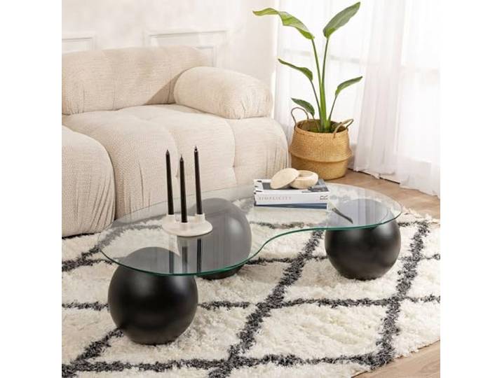 Dmora Couchtisch Cerisano 117x60x30h cm Schwarz, mit Zeitschriftenhalter