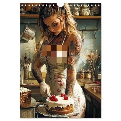 Tattoo Girls and Cakes (Wall Calendar 2027 DIN A4 portrait), CALVENDO 12 Month Wall Calendar