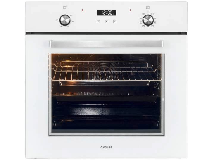 EXQUISIT Backofen EBE76-9-H-020 , Energieeffizienz: A, weiß, B:59,5cm H:59,5cm T:56,7cm, Backöfen, Pizzafunktion – ideal für Pizza, Focaccia und mehr, Backofen