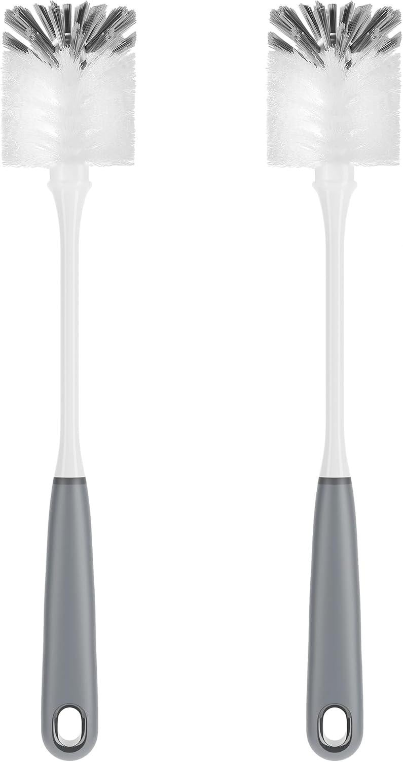 oCreon Flessenborstel met lange steel - Grijs - 2 stuks
