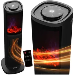 TroniTechnik® Turmheizer mit Keramikelement,Heizgerät mit simulierten Flammeneffekt,2000 W,Wärmestrahler mit PTC Keramik