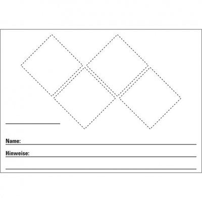 Aufkleber I Gefahrstoffetikett zum Selbstkleben und Beschriften, für 4 Piktos, Folie, 148x105mm, 4/Bogen