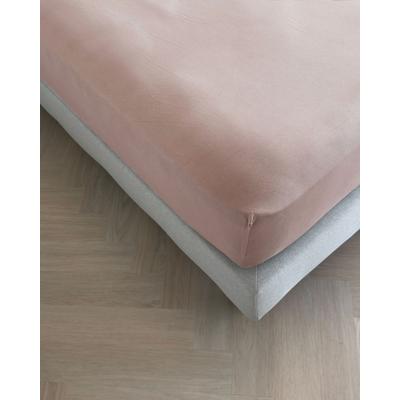 Spannbettlaken KAYORI "Tara", rosa, B:200cm L:220cm, Jersey-Elasthan, Obermaterial: 95% Baumwolle, 5% Elasthan (LYCRA), Bettlaken, Spannbettlaken, Hergestellt aus GOTS-zertifizierter Bio-Baumwolle