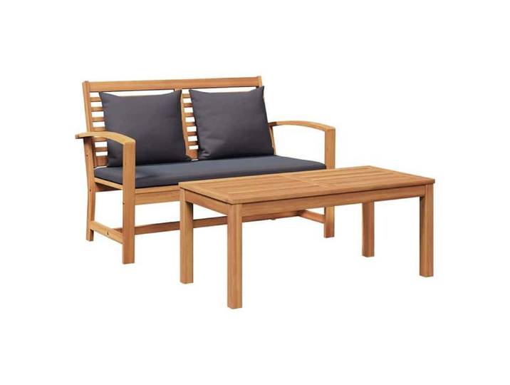 En Promotion banc Brun et gris foncé 110x66x76cm Bois de teck massif 7199759