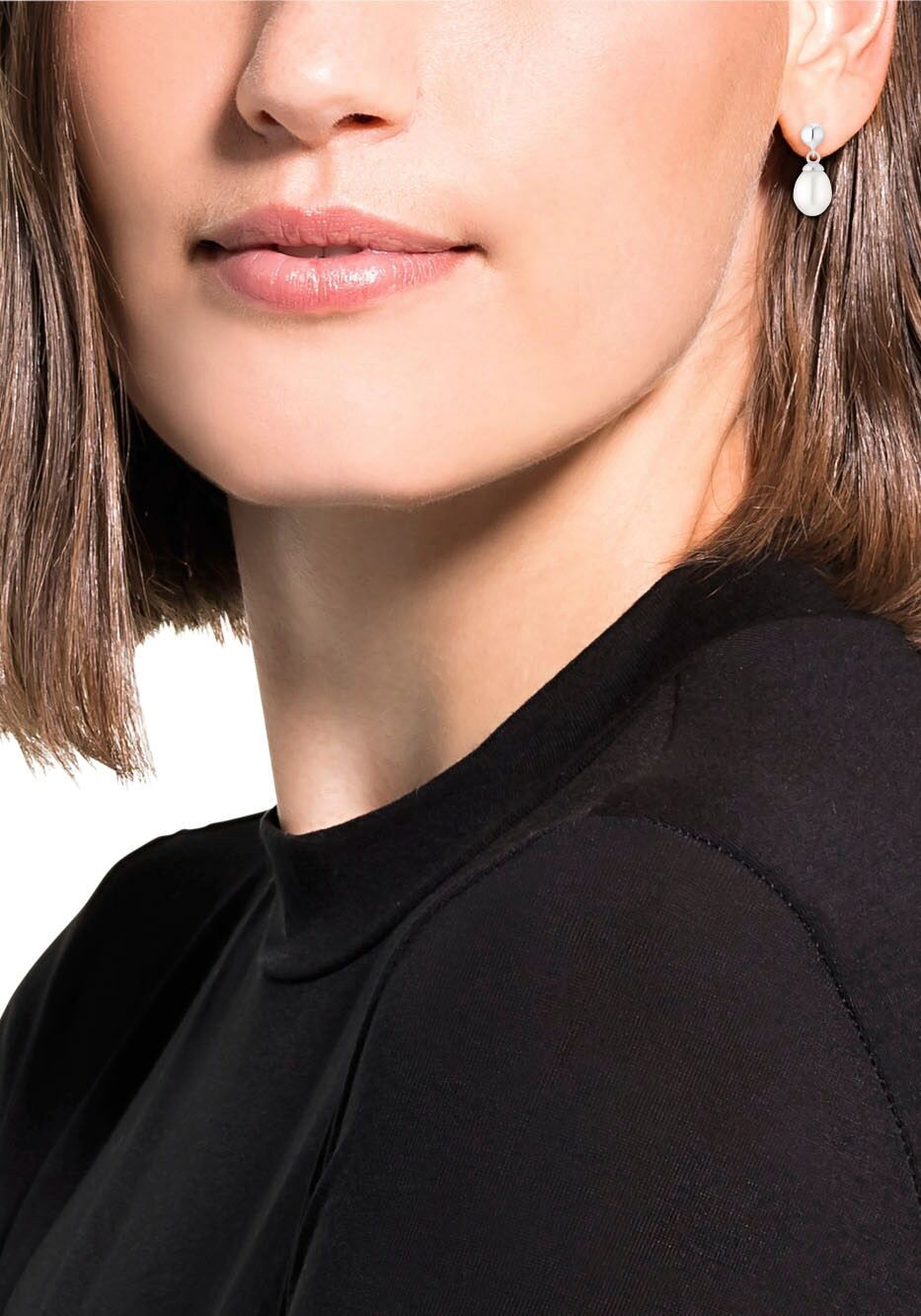 Paar Ohrhänger AMOR "9962945", weiß (silberfarben,weiß), Ohrringe, Damen, Perlen Silber 925 (Sterlingsilber), Perlen, Silber 925 (Sterlingsilber), Paar Ohrhänger, mit Süßwasserzuchtperle