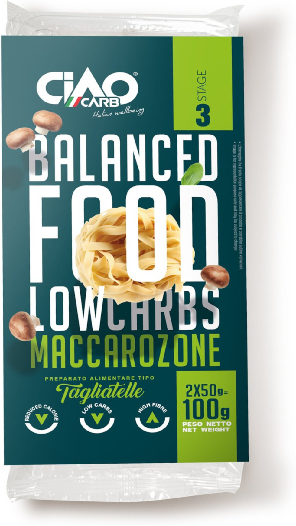 CIAOCARB Nutriwell - Maccarozone Tagliatelle 100 Grammi 