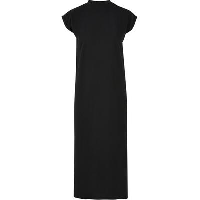 Shirtkleid URBAN CLASSICS "Urban Classics Damen Ladies Long Extended Shoulder Dress", Damen, Gr. XS, US-Größen, Kurzarm, schwarz, 100% Baumwolle, unifarben, loose fit, Rundhals, Kleider Shirtkleid