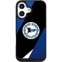 Nivocase Handyhülle für Apple iPhone 16 Hülle NIVOpure Case Schwarz Arminia Bielefeld DSC Offizielles (Apple iPhone 16), Smartphone Hülle, Schwarz