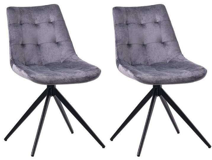 CLP Esszimmerstuhl Merna (2er Set), Schwenk-Funktion, gepolstert, Metall-Gestell