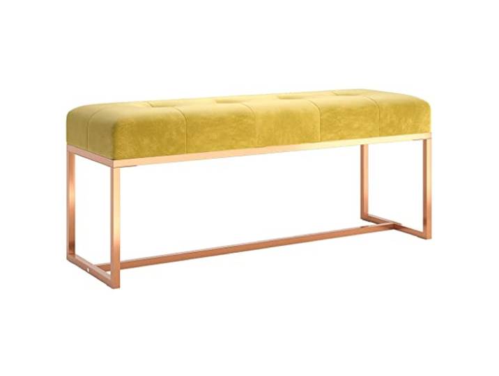 Makastle Sitzbank Senfgelb 110x36x45 cm Samt