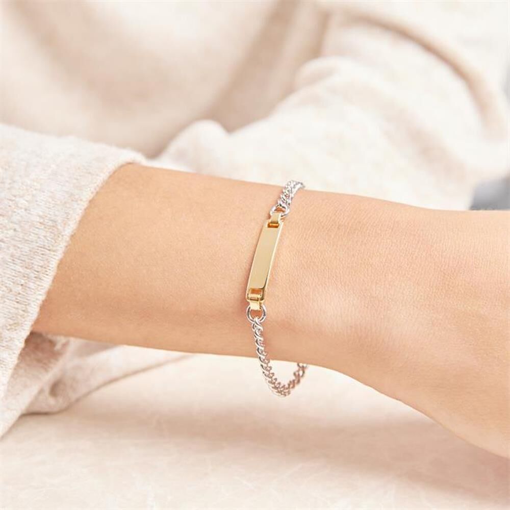 Unique 925 Silberarmband vergoldet Gravur silber-gold