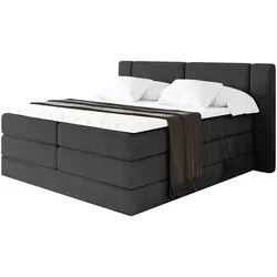 BOXSPRINGBETT mit Matratze H3/H4 - EVON KING - 160x200 cm Schwarz